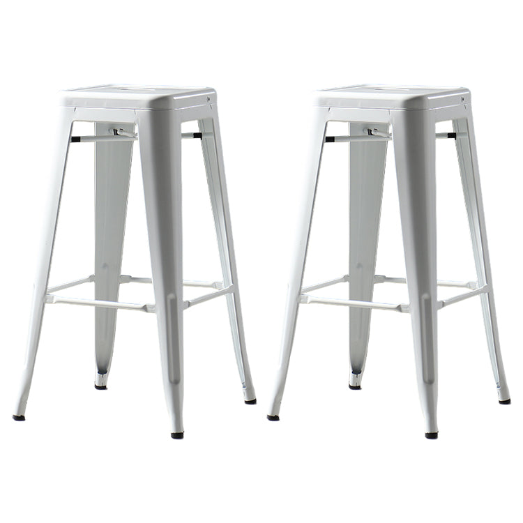Industrial Style Bar-stool Metal Counter Bar Stool for Kitchen White 2 Piece Set Clearhalo 'Bar Furniture' 'Bar Stools' 'bar_stools' 'furn' 'furn_bar_stools' 'Furniture' 'Kitchen & Dining Furniture' 5240667
