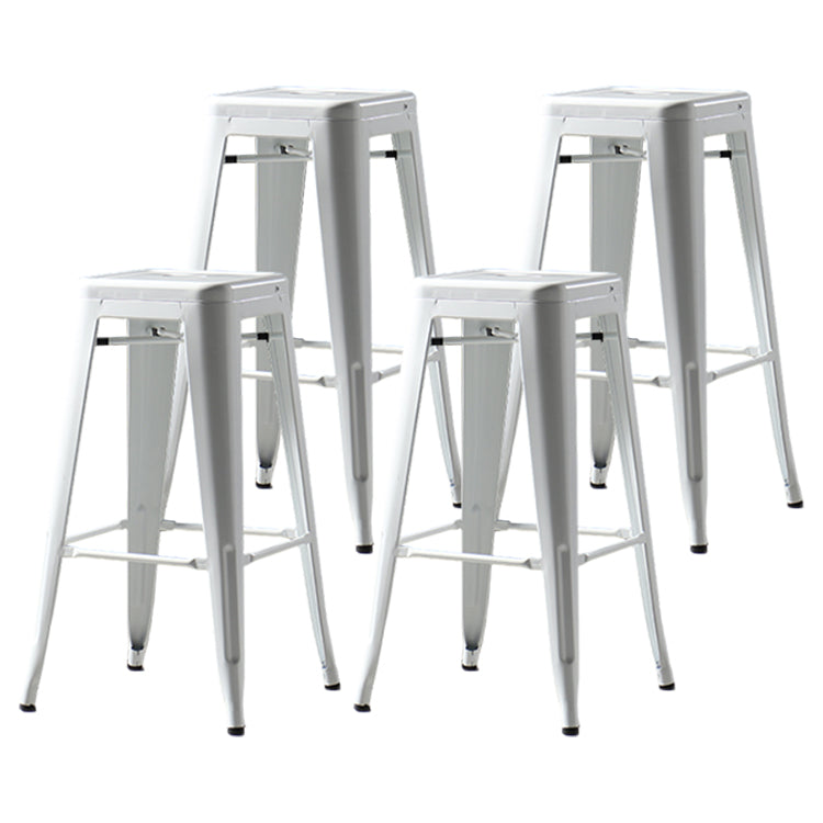 Industrial Style Bar-stool Metal Counter Bar Stool for Kitchen White 4 Piece Set Clearhalo 'Bar Furniture' 'Bar Stools' 'bar_stools' 'furn' 'furn_bar_stools' 'Furniture' 'Kitchen & Dining Furniture' 5240668