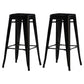 Industrial Style Bar-stool Metal Counter Bar Stool for Kitchen Black 2 Piece Set Clearhalo 'Bar Furniture' 'Bar Stools' 'bar_stools' 'furn' 'furn_bar_stools' 'Furniture' 'Kitchen & Dining Furniture' 5240670