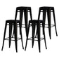 Industrial Style Bar-stool Metal Counter Bar Stool for Kitchen Black 4 Piece Set Clearhalo 'Bar Furniture' 'Bar Stools' 'bar_stools' 'furn' 'furn_bar_stools' 'Furniture' 'Kitchen & Dining Furniture' 5240671