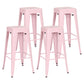 Industrial Style Bar-stool Metal Counter Bar Stool for Kitchen Pink 4 Piece Set Clearhalo 'Bar Furniture' 'Bar Stools' 'bar_stools' 'furn' 'furn_bar_stools' 'Furniture' 'Kitchen & Dining Furniture' 5240674