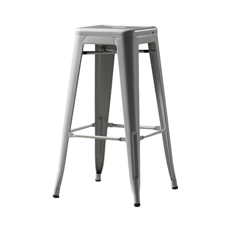 Industrial Style Bar-stool Metal Counter Bar Stool for Kitchen Grey 1 Piece Clearhalo 'Bar Furniture' 'Bar Stools' 'bar_stools' 'furn' 'furn_bar_stools' 'Furniture' 'Kitchen & Dining Furniture' 5240675