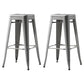 Industrial Style Bar-stool Metal Counter Bar Stool for Kitchen Grey 2 Piece Set Clearhalo 'Bar Furniture' 'Bar Stools' 'bar_stools' 'furn' 'furn_bar_stools' 'Furniture' 'Kitchen & Dining Furniture' 5240676
