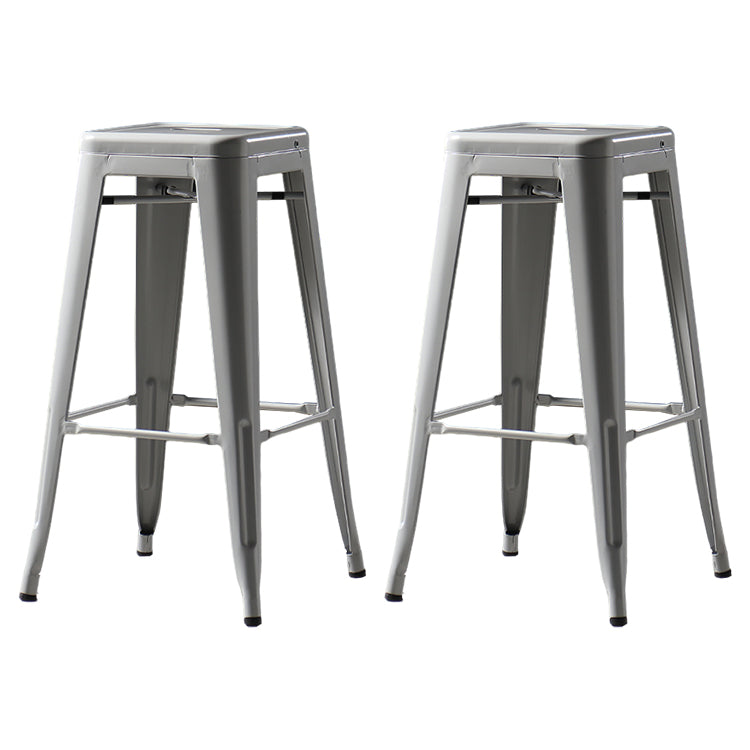 Industrial Style Bar-stool Metal Counter Bar Stool for Kitchen Grey 2 Piece Set Clearhalo 'Bar Furniture' 'Bar Stools' 'bar_stools' 'furn' 'furn_bar_stools' 'Furniture' 'Kitchen & Dining Furniture' 5240676
