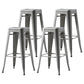 Industrial Style Bar-stool Metal Counter Bar Stool for Kitchen Grey 4 Piece Set Clearhalo 'Bar Furniture' 'Bar Stools' 'bar_stools' 'furn' 'furn_bar_stools' 'Furniture' 'Kitchen & Dining Furniture' 5240677