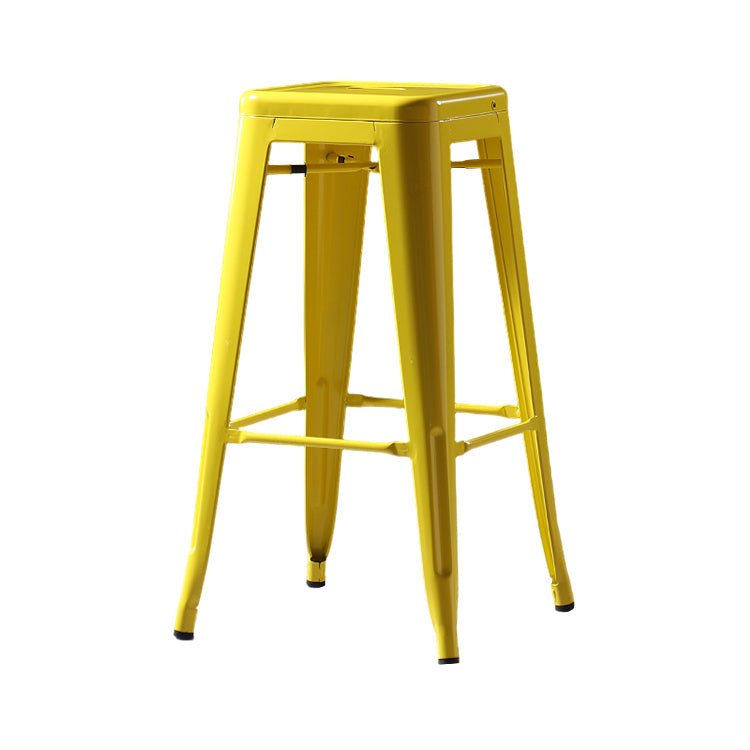 Industrial Style Bar-stool Metal Counter Bar Stool for Kitchen Yellow 1 Piece Clearhalo 'Bar Furniture' 'Bar Stools' 'bar_stools' 'furn' 'furn_bar_stools' 'Furniture' 'Kitchen & Dining Furniture' 5240678