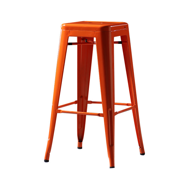 Industrial Style Bar-stool Metal Counter Bar Stool for Kitchen Orange 1 Piece Clearhalo 'Bar Furniture' 'Bar Stools' 'bar_stools' 'furn' 'furn_bar_stools' 'Furniture' 'Kitchen & Dining Furniture' 5240681