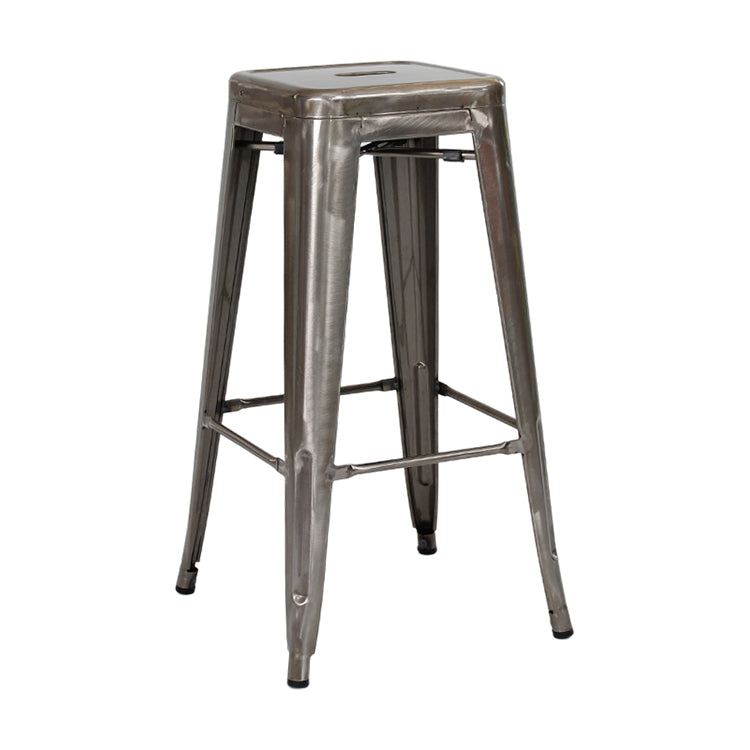 Industrial Style Bar-stool Metal Counter Bar Stool for Kitchen Silver 1 Piece Clearhalo 'Bar Furniture' 'Bar Stools' 'bar_stools' 'furn' 'furn_bar_stools' 'Furniture' 'Kitchen & Dining Furniture' 5240684