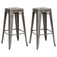 Industrial Style Bar-stool Metal Counter Bar Stool for Kitchen Silver 2 Piece Set Clearhalo 'Bar Furniture' 'Bar Stools' 'bar_stools' 'furn' 'furn_bar_stools' 'Furniture' 'Kitchen & Dining Furniture' 5240685