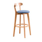 Scandinavische gestoffeerde voetsteun lage rugkruk 27.55 'Beech Bar Stool