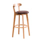 Scandinavische gestoffeerde voetsteun lage rugkruk 27.55 'Beech Bar Stool