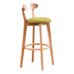 Scandinavische gestoffeerde voetsteun lage rugkruk 27.55 'Beech Bar Stool