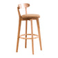Scandinavische gestoffeerde voetsteun lage rugkruk 27.55 'Beech Bar Stool