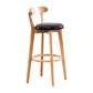 Scandinavische gestoffeerde voetsteun lage rugkruk 27.55 'Beech Bar Stool