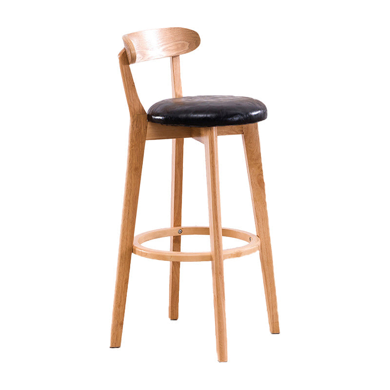 Scandinavische gestoffeerde voetsteun lage rugkruk 27.55 'Beech Bar Stool