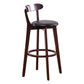 Scandinavische gestoffeerde voetsteun lage rugkruk 27.55 'Beech Bar Stool
