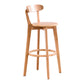 Scandinavische gestoffeerde voetsteun lage rugkruk 27.55 'Beech Bar Stool
