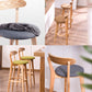 Scandinavische gestoffeerde voetsteun lage rugkruk 27.55 'Beech Bar Stool