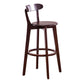 Scandinavische gestoffeerde voetsteun lage rugkruk 27.55 'Beech Bar Stool