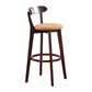 Scandinavische gestoffeerde voetsteun lage rugkruk 27.55 'Beech Bar Stool