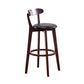 Scandinavische gestoffeerde voetsteun lage rugkruk 27.55 'Beech Bar Stool