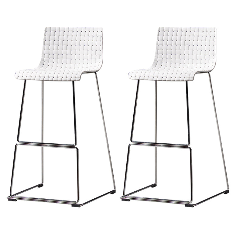Contemporary Bar-stool Plastic Counter Bar Stool for Kitchen with Metal Legs