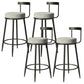 Taburete de barra de barra industrial taburete de barra redonda para cocina con patas de metal