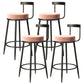 Taburete de barra de barra industrial taburete de barra redonda para cocina con patas de metal