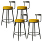Taburete de barra de barra industrial taburete de barra redonda para cocina con patas de metal