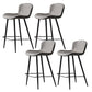 Taburete contemporáneo de barras de cuero PU para barra de cocina con barras de metal con patas de metal
