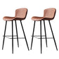 Taburete contemporáneo de barras de cuero PU para barra de cocina con barras de metal con patas de metal