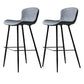 Taburete contemporáneo de barras de cuero PU para barra de cocina con barras de metal con patas de metal