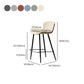 Taburete contemporáneo de barras de cuero PU para barra de cocina con barras de metal con patas de metal