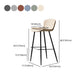 Taburete contemporáneo de barras de cuero PU para barra de cocina con barras de metal con patas de metal
