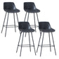 Contemporary Bar-stool PU Leather Counter Bar Stool for Kitchen with 4 Metal Legs Dark Gray 4 Piece Set Clearhalo 'Bar Furniture' 'Bar Stools' 'bar_stools' 'furn' 'furn_bar_stools' 'Furniture' 'Kitchen & Dining Furniture' 5240901