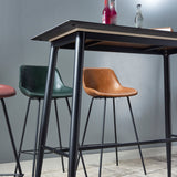 Zeitgenössischer Bar-Hock-PU-Leder-Barhocker für Küche mit 4 Metallbeinen