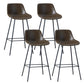Contemporary Bar-stool PU Leather Counter Bar Stool for Kitchen with 4 Metal Legs Coffee 4 Piece Set Clearhalo 'Bar Furniture' 'Bar Stools' 'bar_stools' 'furn' 'furn_bar_stools' 'Furniture' 'Kitchen & Dining Furniture' 5240905