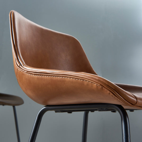 Contemporary Bar-stool PU Leather Counter Bar Stool for Kitchen with 4 Metal Legs Clearhalo 'Bar Furniture' 'Bar Stools' 'bar_stools' 'furn' 'furn_bar_stools' 'Furniture' 'Kitchen & Dining Furniture' 5240909