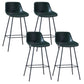 Contemporary Bar-stool PU Leather Counter Bar Stool for Kitchen with 4 Metal Legs Blackish Green 4 Piece Set Clearhalo 'Bar Furniture' 'Bar Stools' 'bar_stools' 'furn' 'furn_bar_stools' 'Furniture' 'Kitchen & Dining Furniture' 5240916