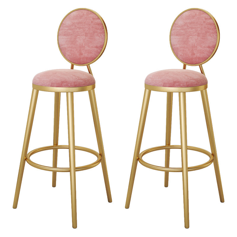 Glam 1/2/3/5 Pieces Sintered Stone Bar Table Set Fixed Table Counter Set for Dining Room Pink 30"H Stools (Set of 2) Clearhalo 'Bar Furniture' 'furn' 'furn_home_bar_bar_sets' 'Furniture' 'Home Bars & Bar Sets' 'home_bar_bar_sets' 'Kitchen & Dining Furniture' 5240952