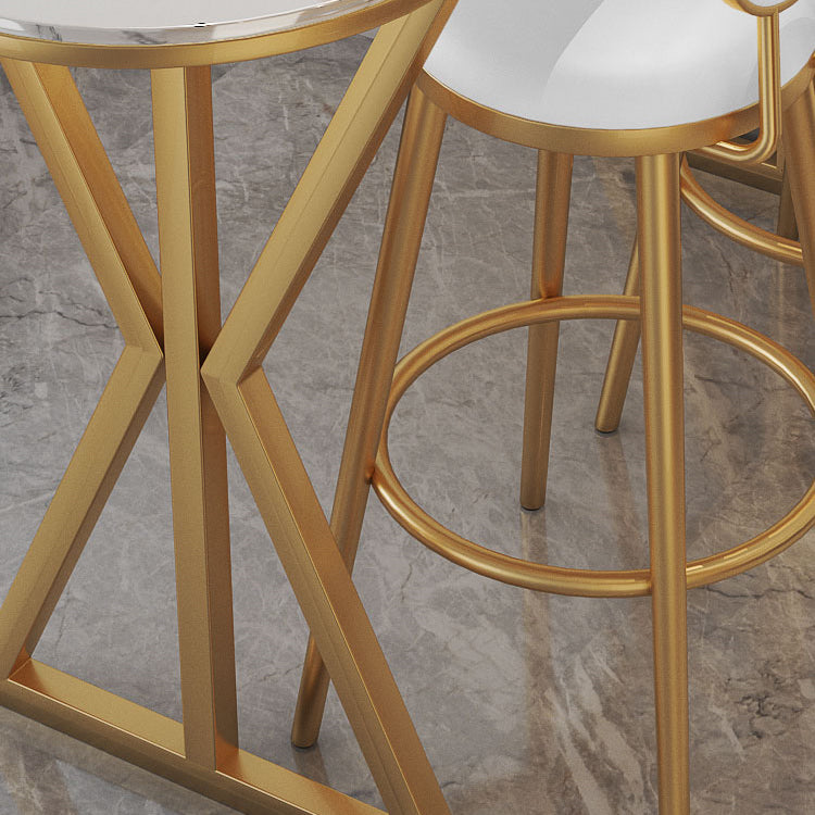 Glam 1/2/3/5 Pieces Sintered Stone Bar Table Set Fixed Table Counter Set for Dining Room Clearhalo 'Bar Furniture' 'furn' 'furn_home_bar_bar_sets' 'Furniture' 'Home Bars & Bar Sets' 'home_bar_bar_sets' 'Kitchen & Dining Furniture' 5240960