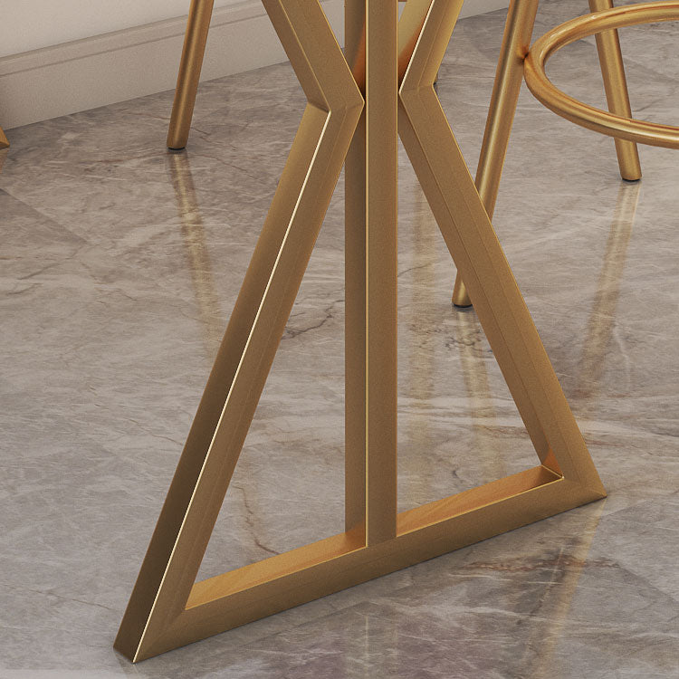 Glam 1/2/3/5 Pieces Sintered Stone Bar Table Set Fixed Table Counter Set for Dining Room Clearhalo 'Bar Furniture' 'furn' 'furn_home_bar_bar_sets' 'Furniture' 'Home Bars & Bar Sets' 'home_bar_bar_sets' 'Kitchen & Dining Furniture' 5240961