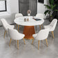 Glam Round Dining Table Set 1/2/5/7 Pieces Dinette Set with White Sintered Stone Top