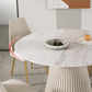 Glam Round Dining Table Set 1/2/5/7 Pieces Dinette Set with White Sintered Stone Top