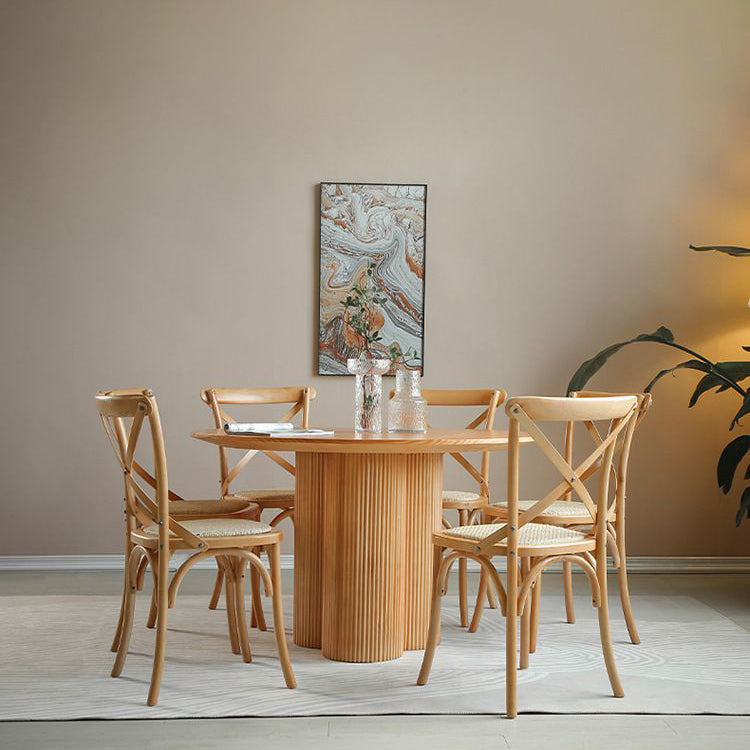 Modern Style Solid Wood Dining Set 1/2/3/4/5/6/7 Pieces Dining Set for Dining Areas