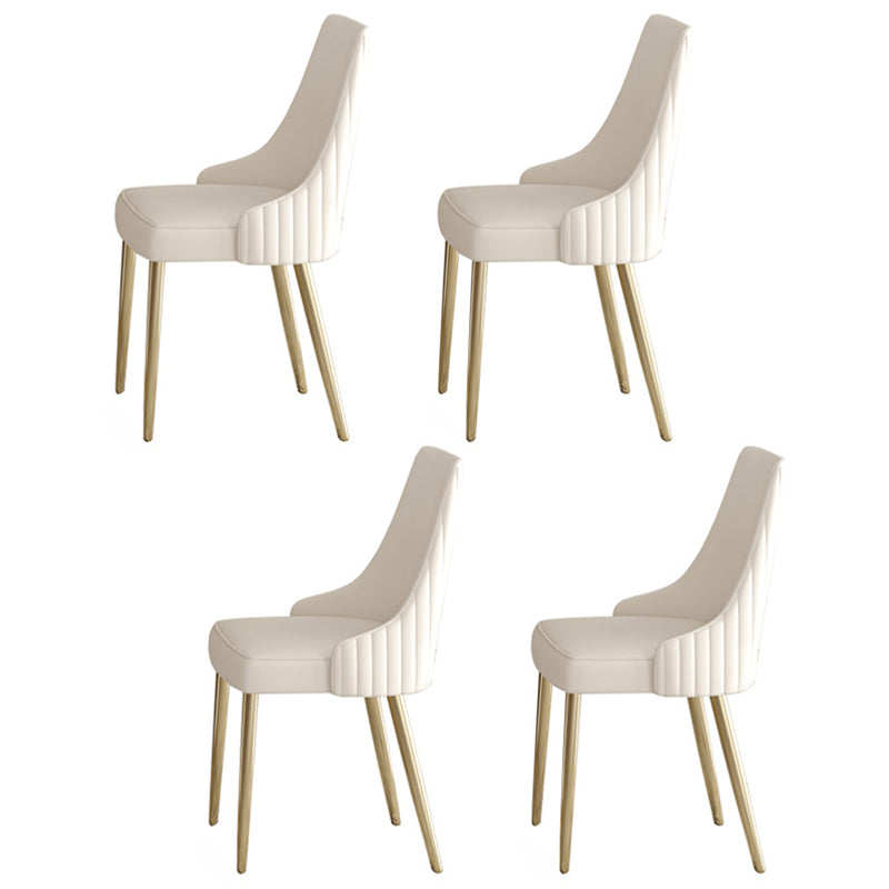 Luxury Sintered Stone Top Dining Set Rectangle 1/4/5/7 Pieces Dinette Table Set 4 White Chairs Clearhalo 'Dining Room Sets' 'Dining Tables & Seating' 'dining_room_set' 'furn' 'furn_dining_room_set' 'Furniture' 'Kitchen & Dining Furniture' 5241104