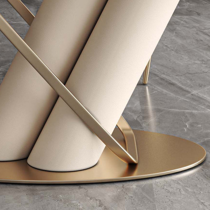 Luxury Sintered Stone Top Dining Set Rectangle 1/4/5/7 Pieces Dinette Table Set Clearhalo 'Dining Room Sets' 'Dining Tables & Seating' 'dining_room_set' 'furn' 'furn_dining_room_set' 'Furniture' 'Kitchen & Dining Furniture' 5241111