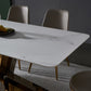 Set dinette rettangolare Glam Set tavolo da pranzo da 1/4/5/7 pezzi con piano in pietra sinterizzata bianca