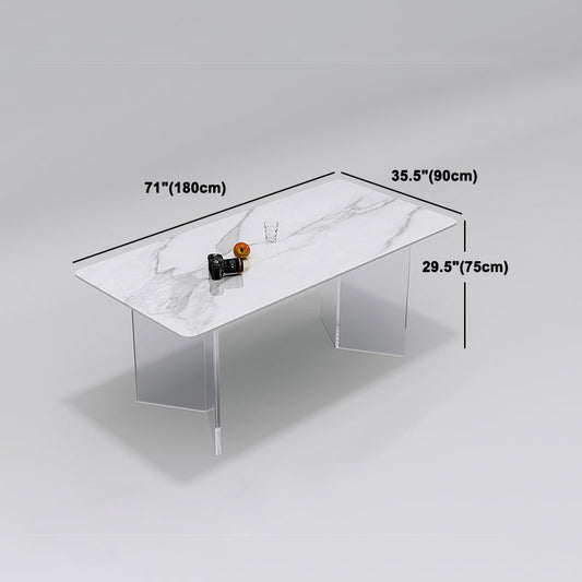 モダンな長方形の焼結ストーンダイニングテーブルセット1/2/5/6/7ピースダイニングセット