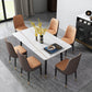 Set dinette rettangolare Glam Set tavolo da pranzo da 1/2/5/7 pezzi con piano in pietra sinterizzata